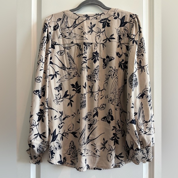 Kim Gravel Belle Women’s Blouse Size Large Bird & Floral Top • NEW - Picture 5 of 6